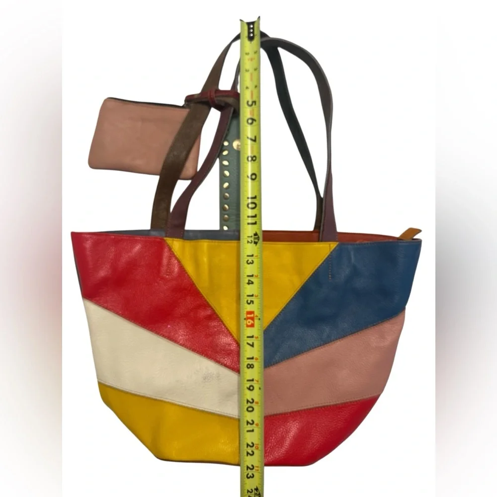 Amerileather Patchwork boho stud hippie leather purse - Picture 10 of 16